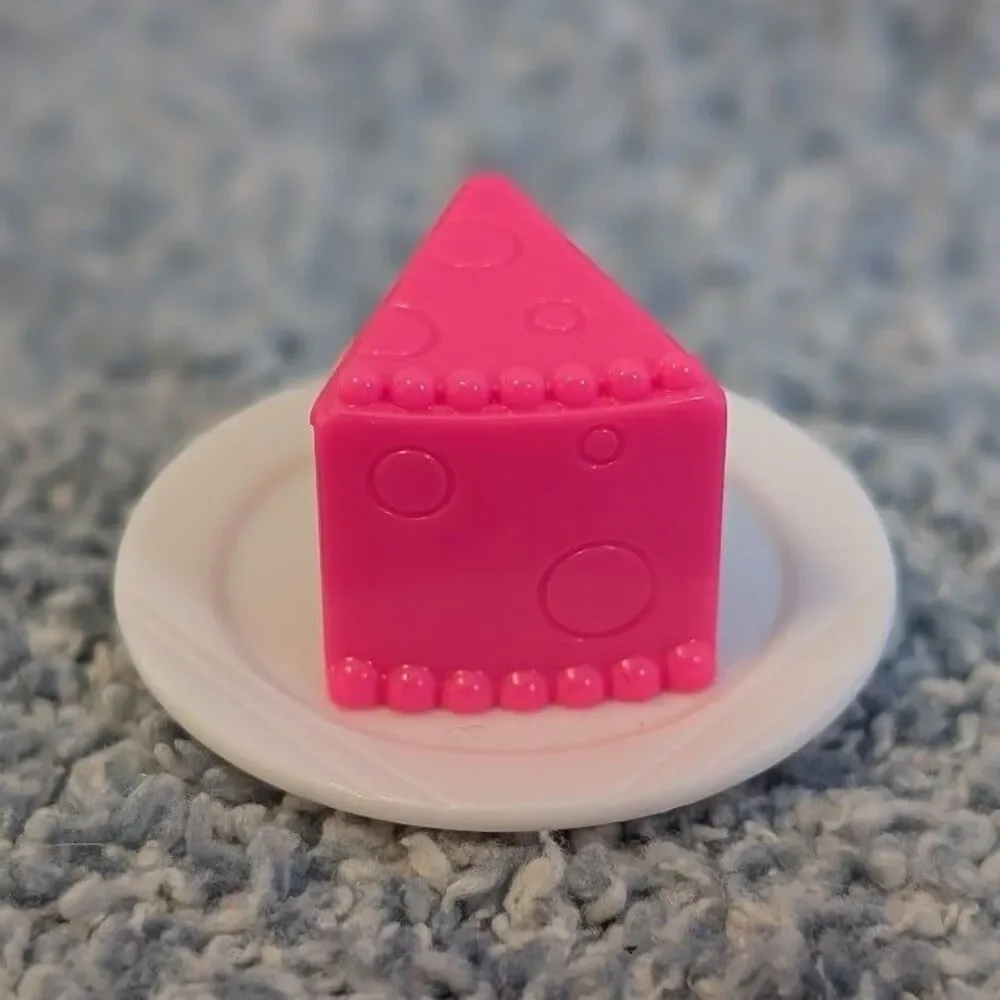 Barbie Bakery Hot Pink Yellow Purple Cake Slice On Plate Doll Home Accessory